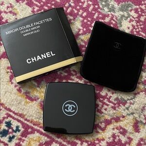 CHANEL Black Compact Mirror with Pouch
